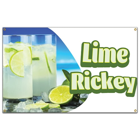 Signmission Lime Rickey Banner Concession Stand Food Truck Single Sided B-72 Lime Rickey19